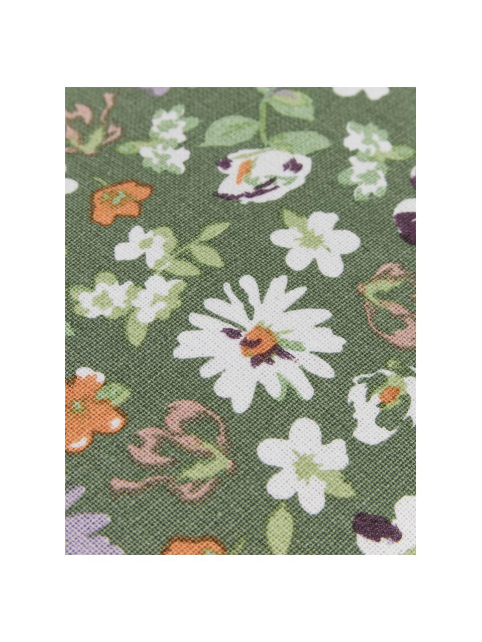 Federa arredo con fantasia floreale Noli, 100% cotone, Verde, multicolore, Larg. 45 x Lung. 45 cm