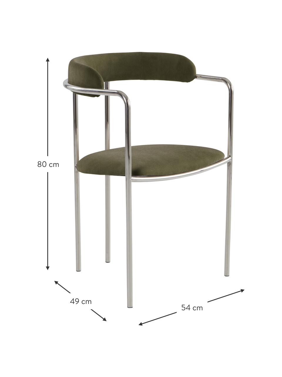 Polsterstuhl Maryland, Bezug: 100 % Polyester Der hochw, Gestell: Metall, pulverbeschichtet, Webstoff Grün, B 54 x T 49 cm