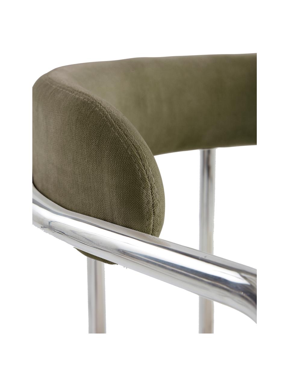 Polsterstuhl Maryland, Bezug: 100 % Polyester Der hochw, Gestell: Metall, pulverbeschichtet, Webstoff Grün, B 54 x T 49 cm