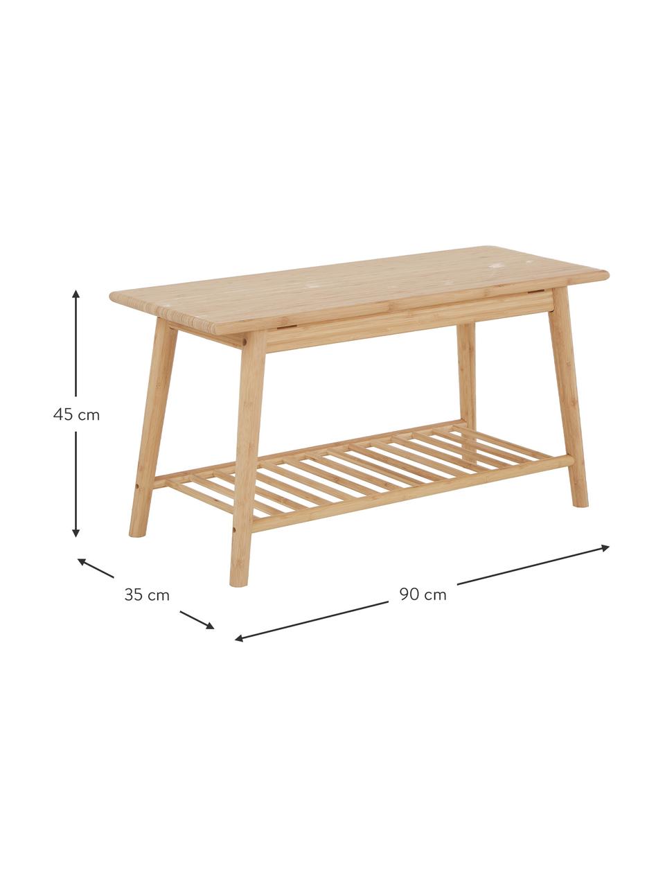 Bambusová lavica Noble, Brúsené a olejované bambusové drevo, Svetlohnedá, Š 90, V 45 cm