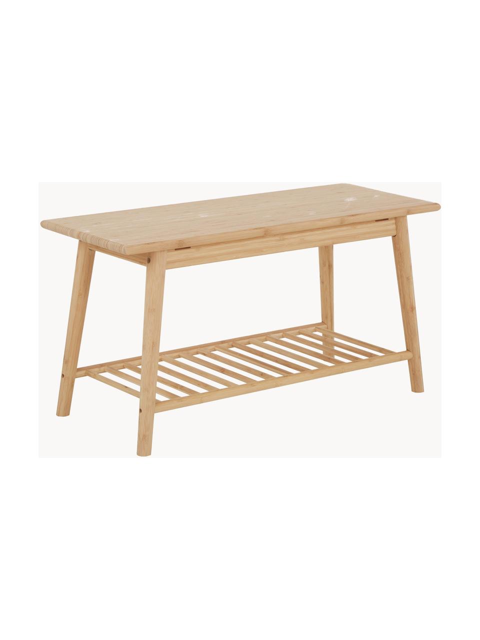 Banc en bambou Noble, Bambou, poli et huilé, Brun clair, larg. 90 x haut. 45 cm