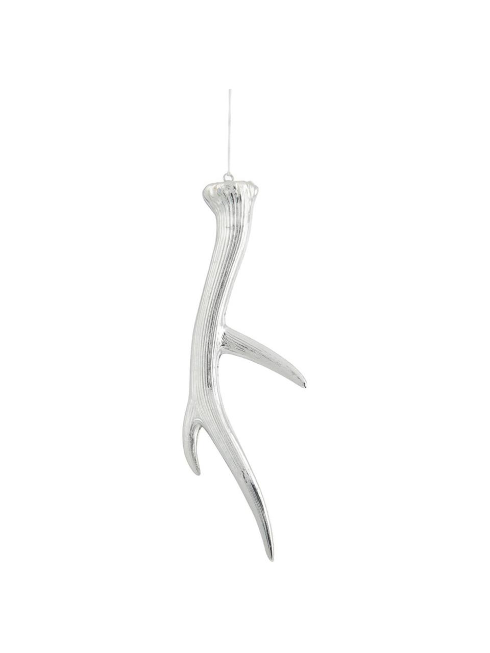 Decoratieve hanger Antlers, Kunststof, Zilverkleurig, 8 x 21 cm
