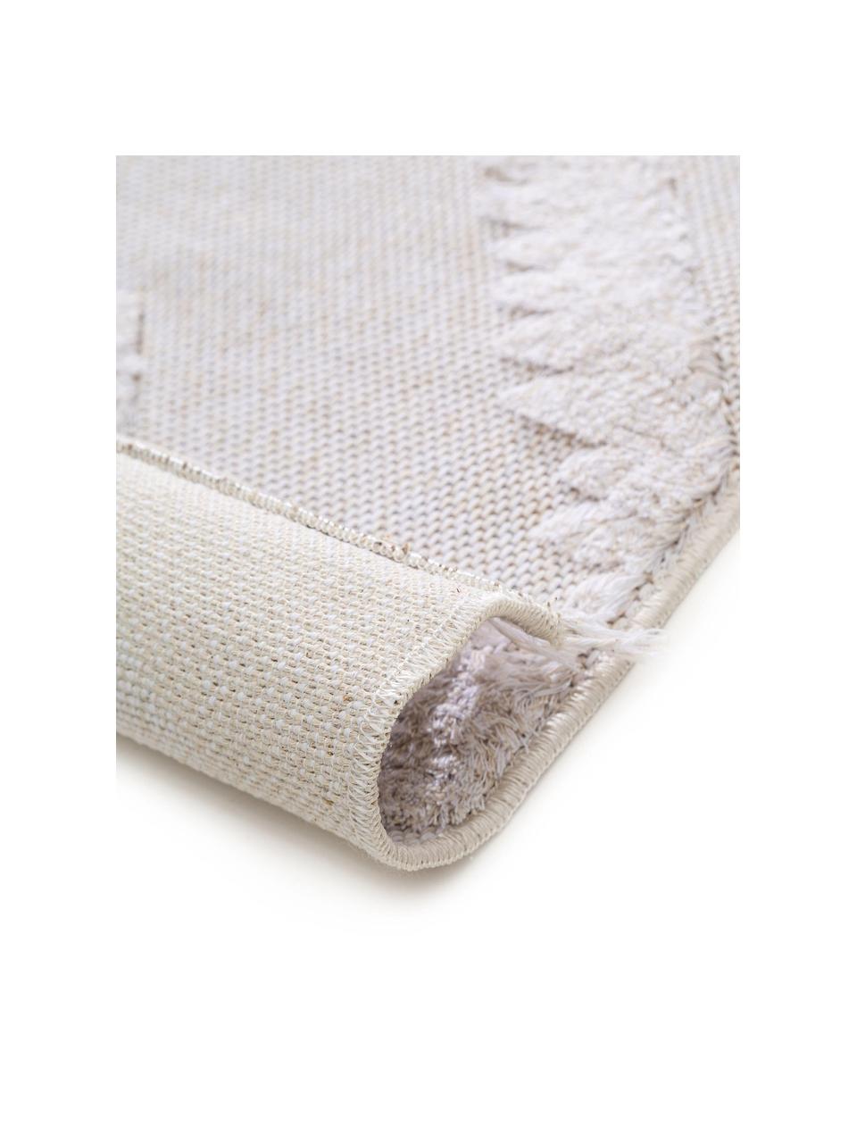 Tappeto in cotone lavato con motivo a rilievo Oslo, 100% cotone, Bianco crema, beige, Larg. 190 x Lung. 280 cm