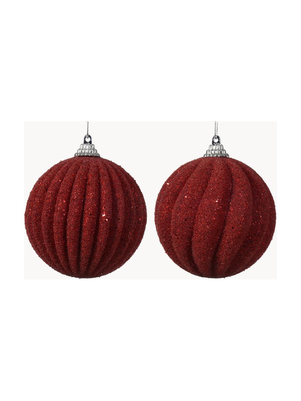 Set de bolas de Navidad Loop, 12 uds., Espuma, Rojo vino, Ø 8 cm