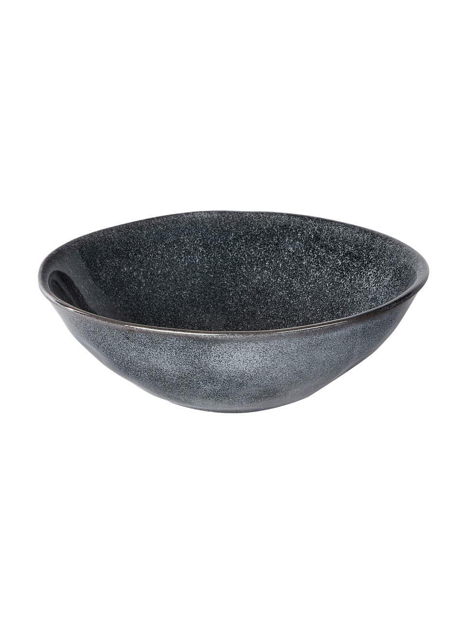 Assiette creuse céramique Pauline, 2 pièces, Grès cérame, Gris foncé, Ø 18 cm