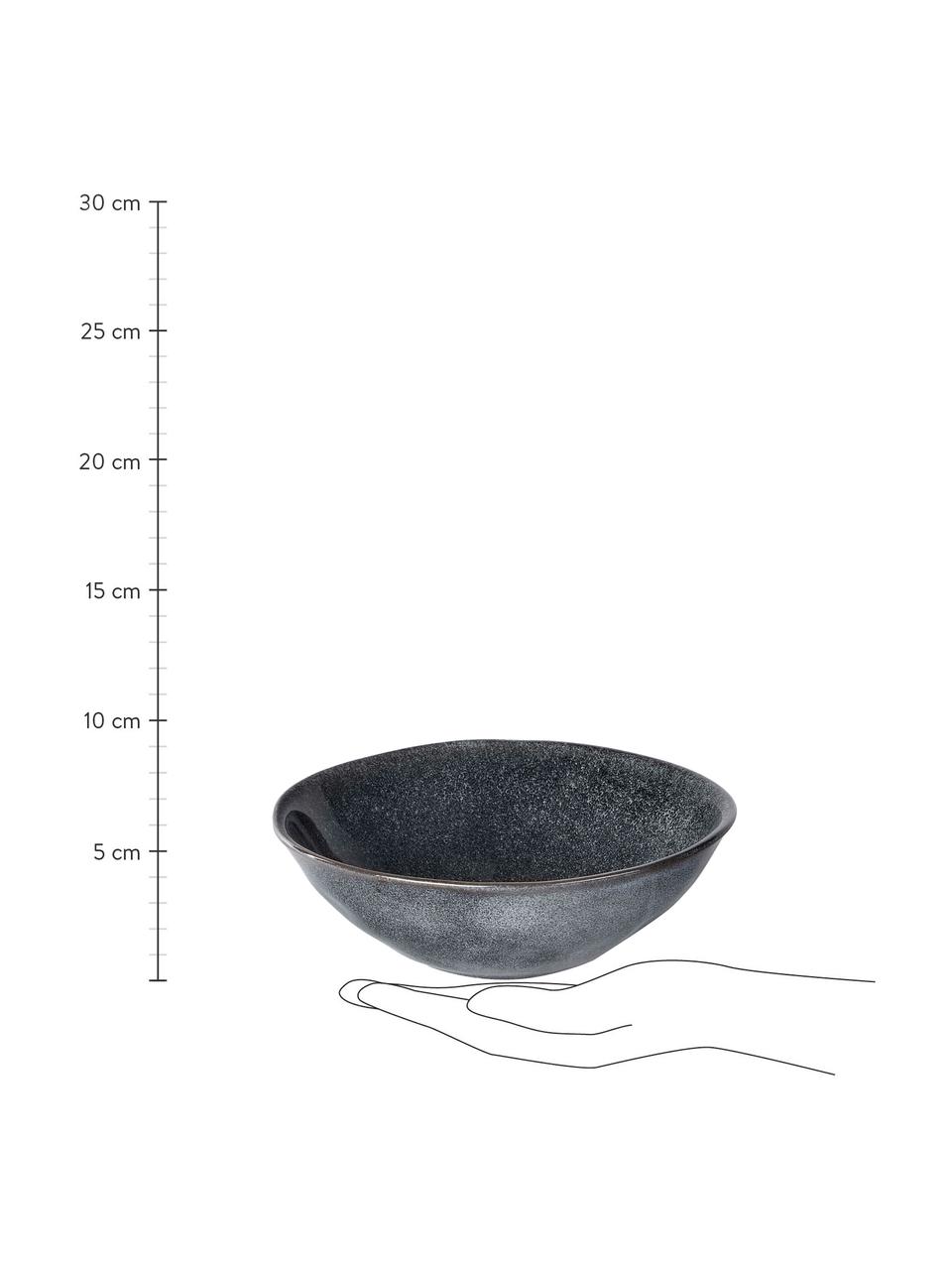 Hluboký talíř Pauline, 2 ks, Kamenina, Tmavě šedá, Ø 18 cm