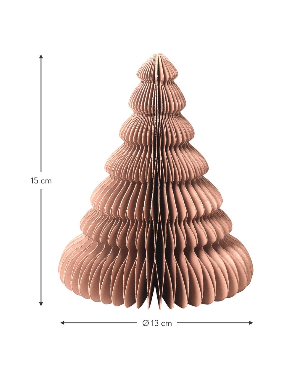 Sapin de Noël décoratif Paper Pine, haut. 15 cm, Carton, Brun clair, Ø 13 x haut. 15 cm