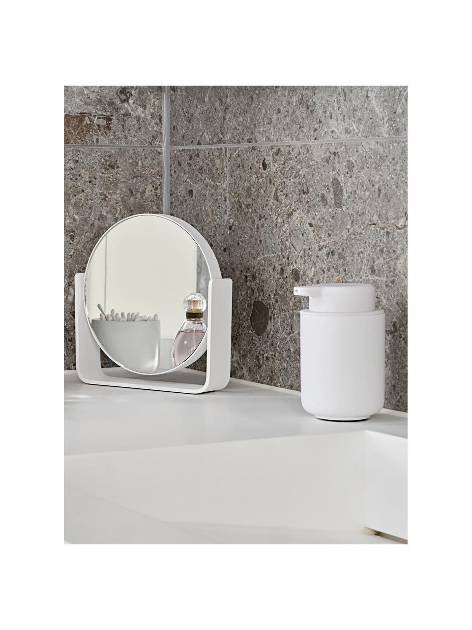 Miroir cosmétique rond avec effet grossissement Ume, Blanc, larg. 19 x haut. 20 cm