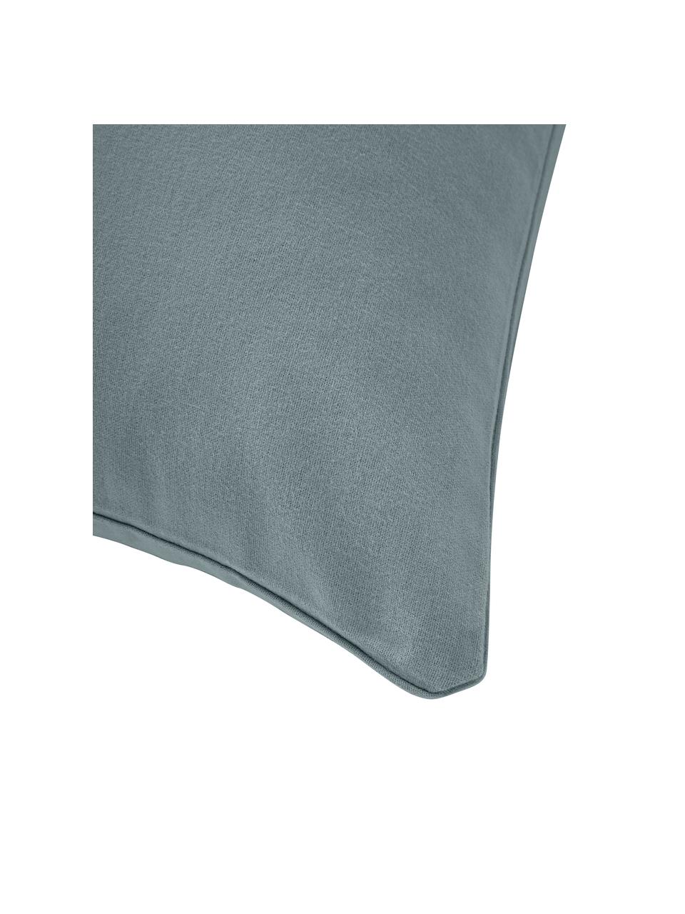 Flanell-Kopfkissenbezug Biba, Webart: Flanell Flanell ist ein k, Graugrün, B 40 x L 80 cm