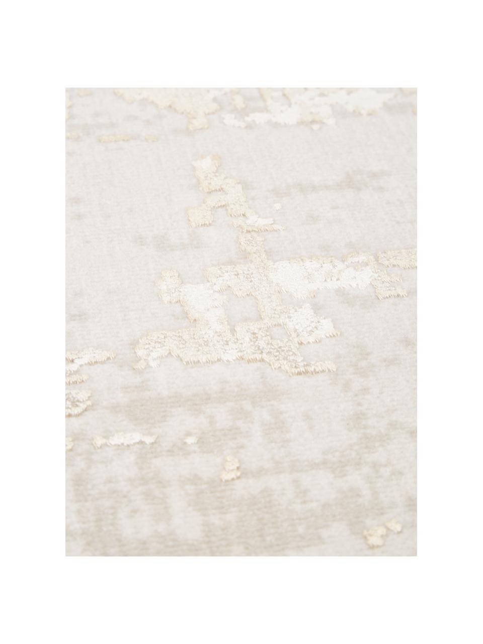 Schimmernder Niederflor-Teppich Cordoba mit Fransen, Flor: 70% Acryl, 30% Viskose, Beigetöne, B 130 x L 190 cm (Größe S)
