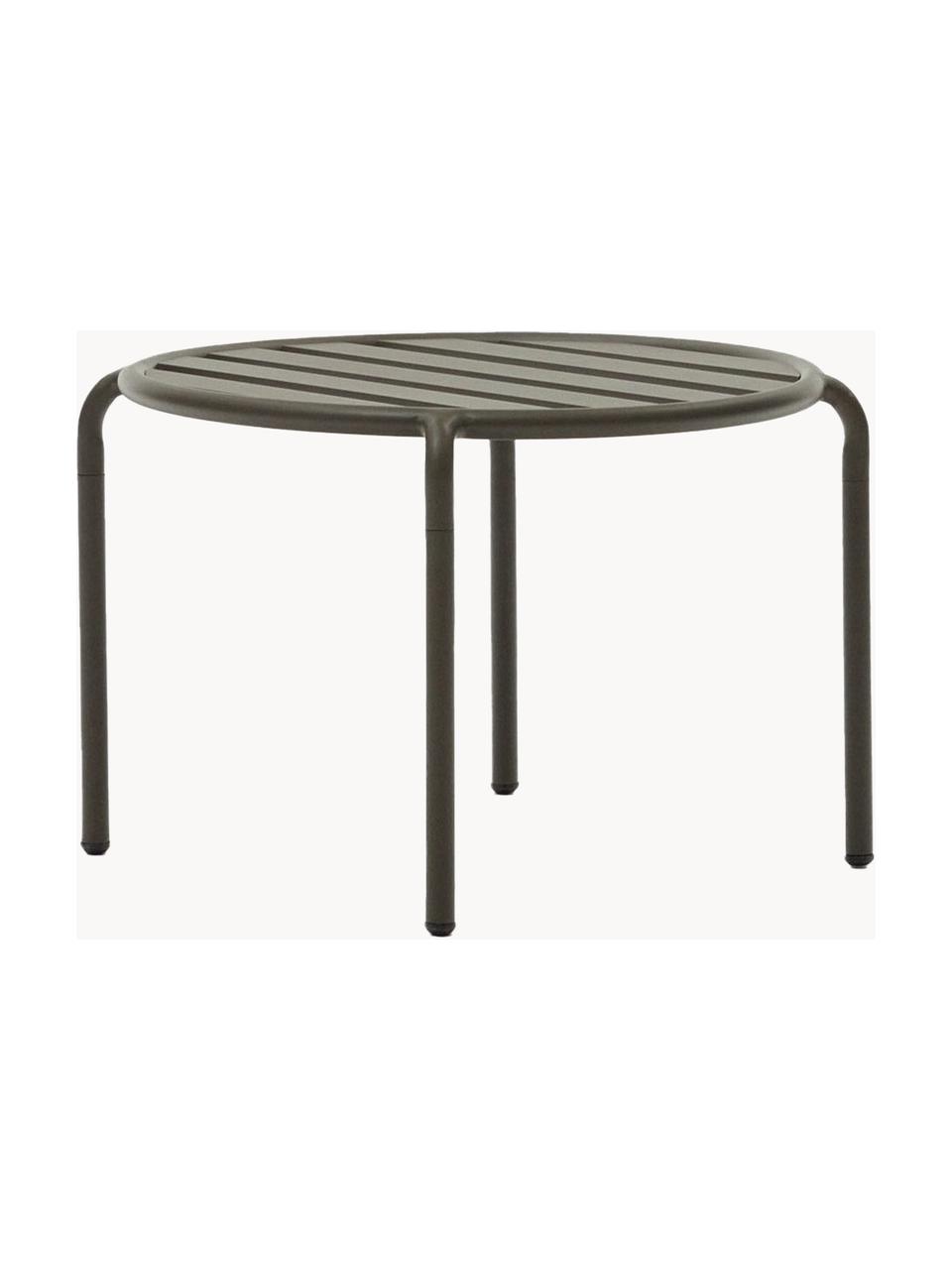 Table basse de jardin ronde Joncols, Aluminium, revêtement par poudre, Vert olive, Ø 68 cm