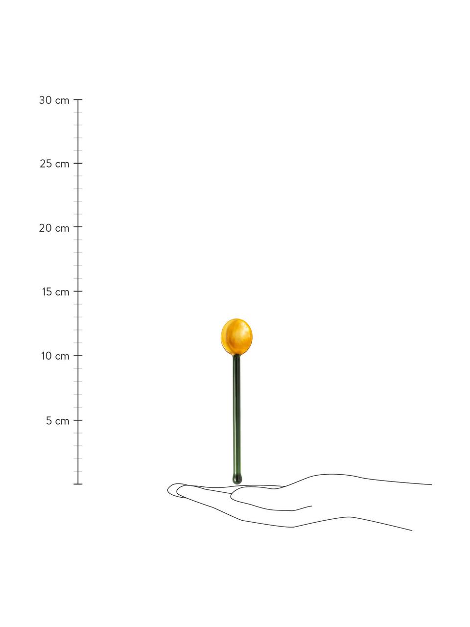 Komplet łyżek ze szkła Pin, 4 elem., Szkło, Wielobarwny, D 13 cm