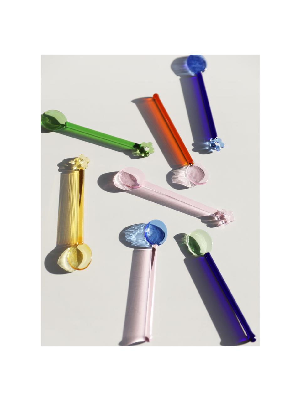 Set 4 cucchiaini in vetro Pin, Vetro, Multicolore, Lung. 13 cm