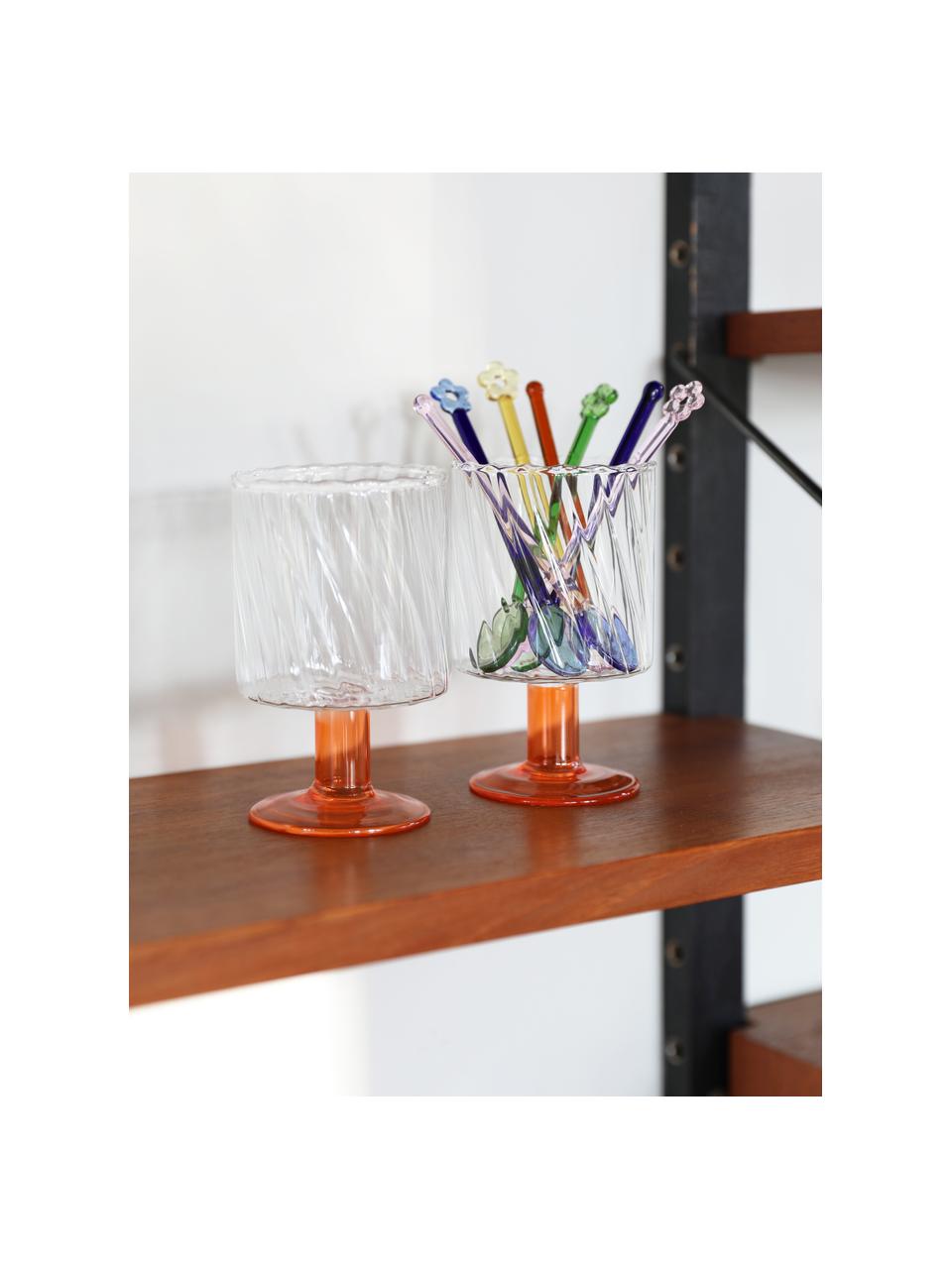 Löffel-Set Pin aus Glas, 4er-Set, Glas, Mehrfarbig, L 13 cm