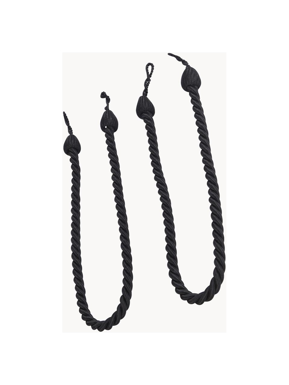 Corde per tende Snoddas 2 pz, 70% cotone, 30% viscosa, Nero, Larg. 70 cm