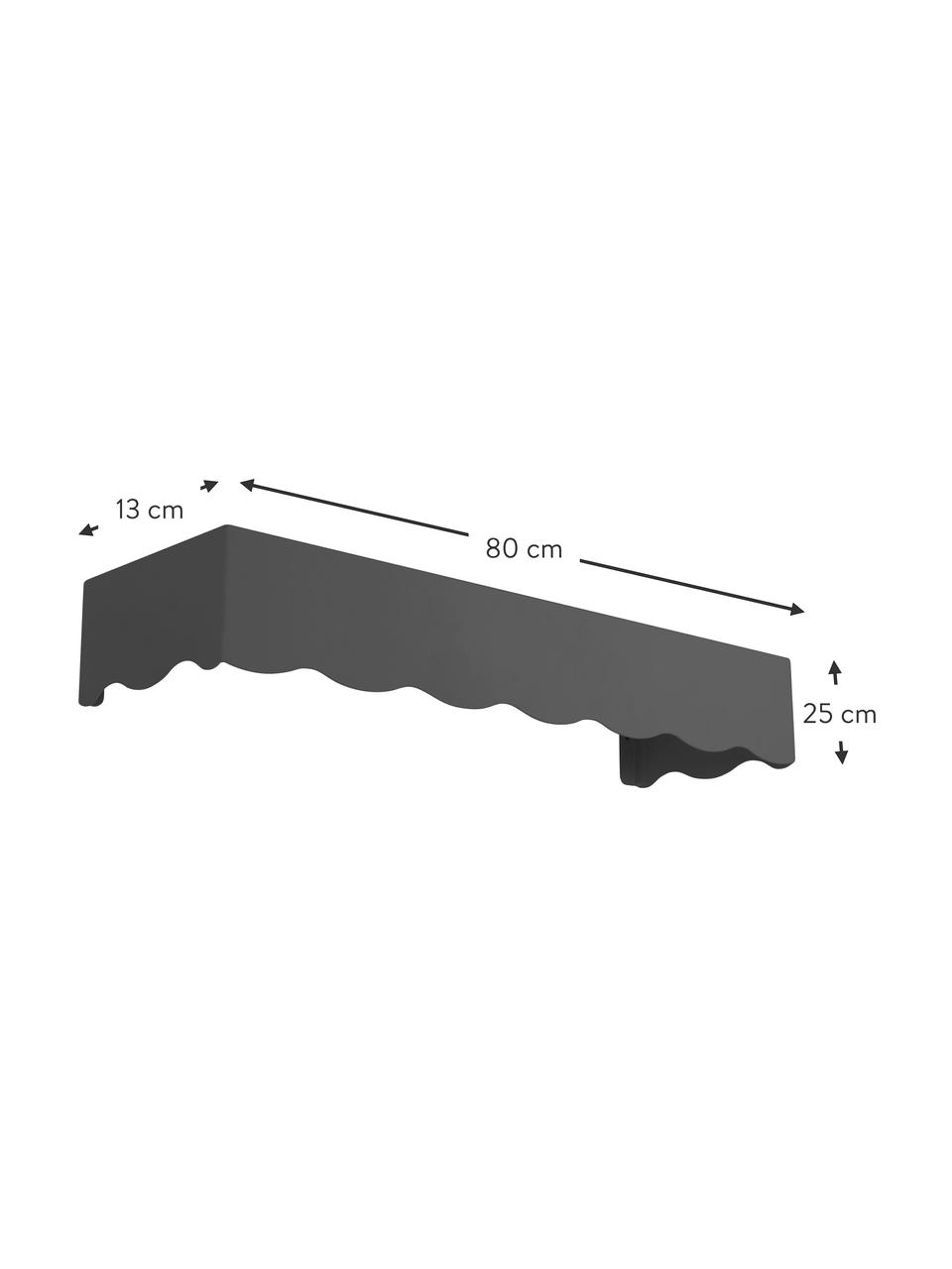 Perchero de pared de metal Waway, Acero con pintura en polvo, Gris antracita, An 80 x Al 25 cm