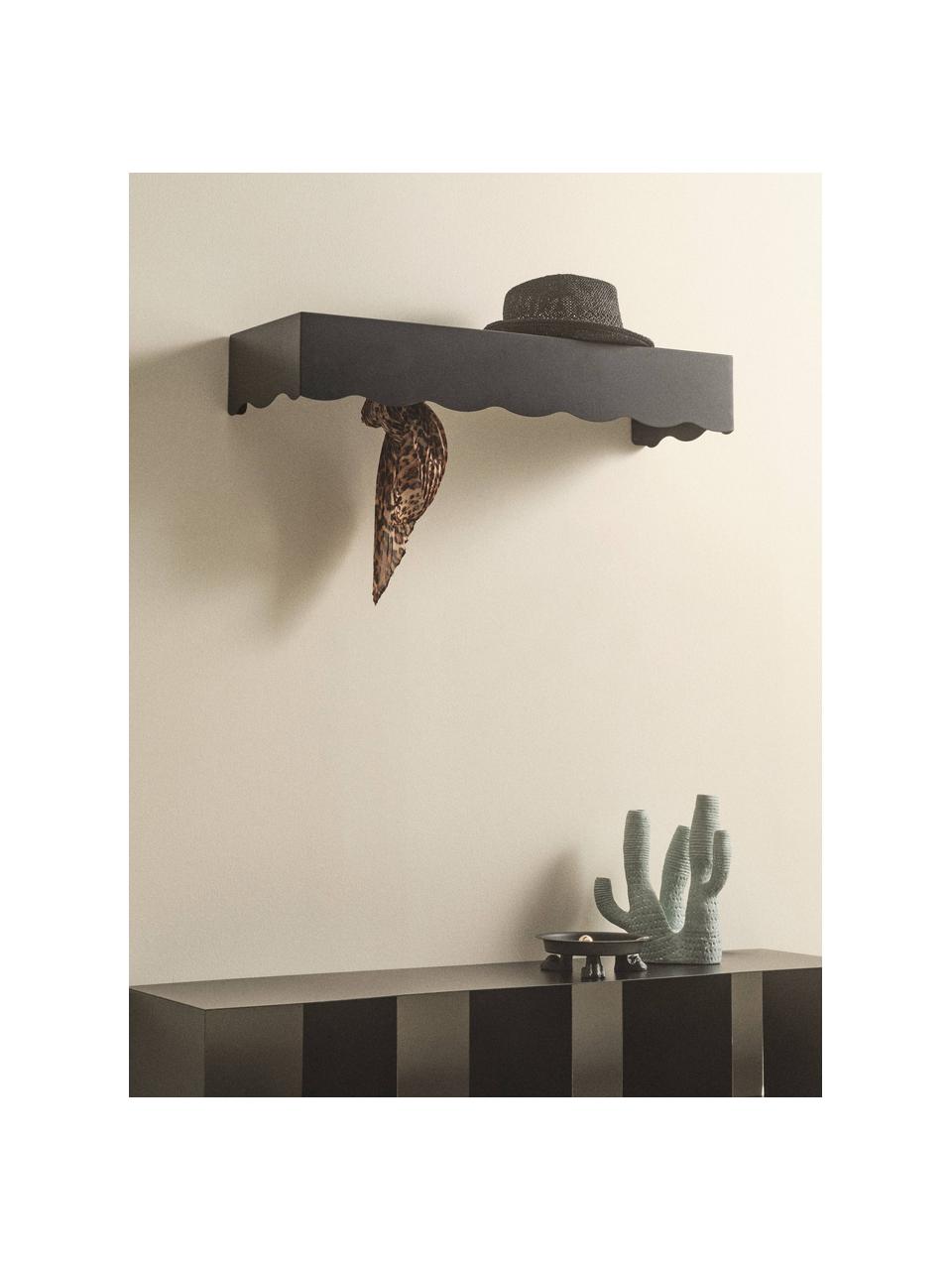 Perchero de pared de metal Waway, Acero con pintura en polvo, Gris antracita, An 80 x Al 25 cm