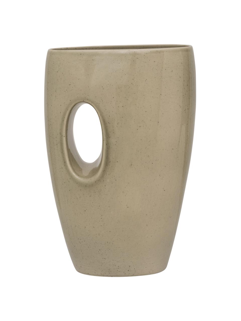 Handgefertigte Keramik-Vase Dappled, Keramik, Beige, Ø 22 x H 34 cm