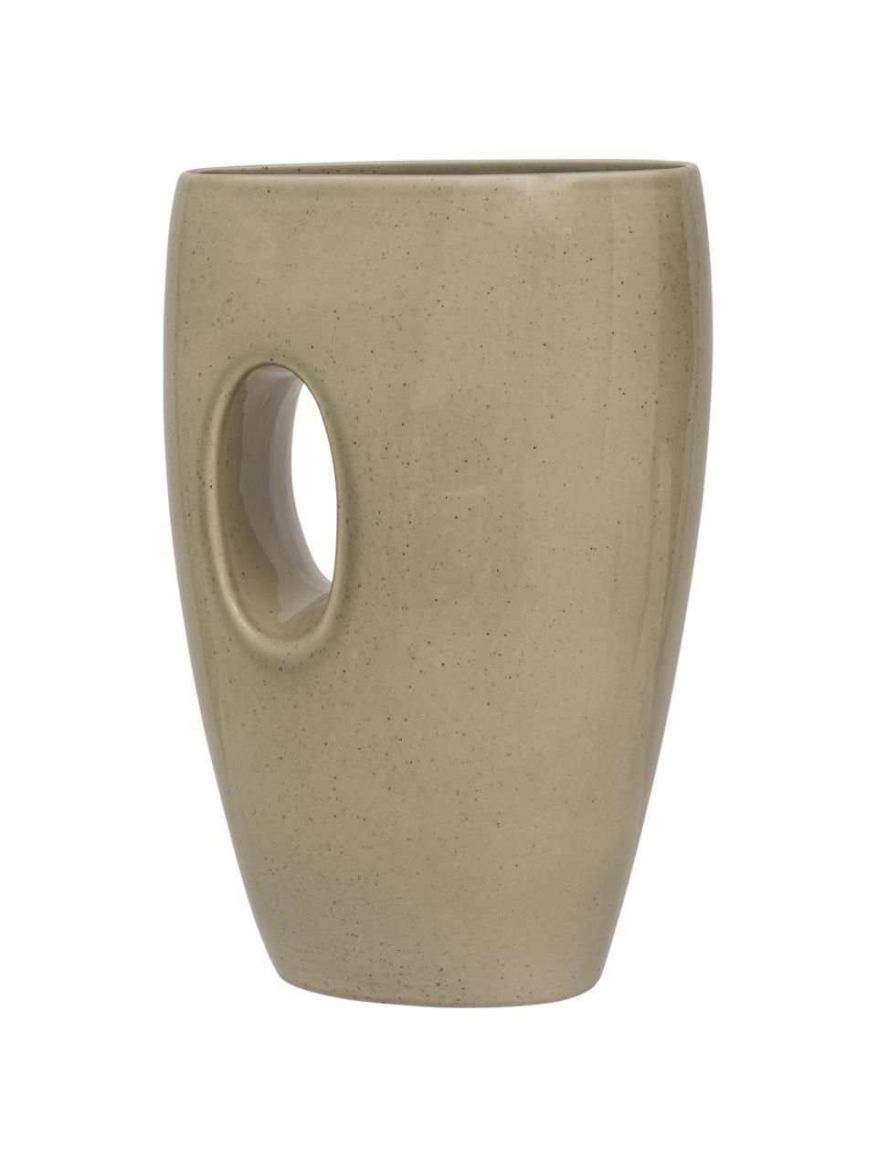 Handgefertigte Keramik-Vase Dappled, Keramik, Beige, Ø 22 x H 34 cm