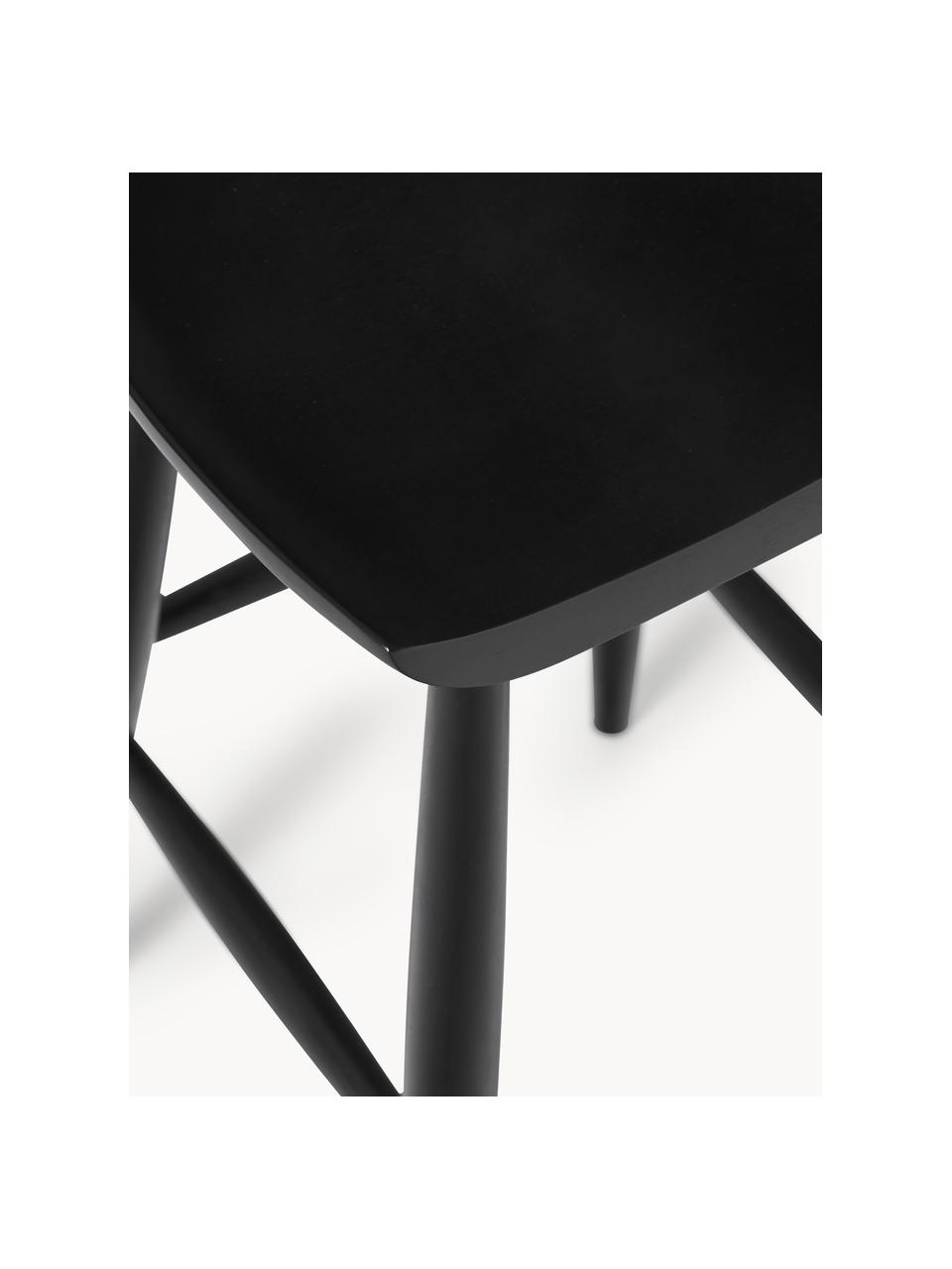 Barová židle z mangového dřeva Nino, 40 x 66 cm, Masivní lakované mangové dřevo, Mangové dřevo, lakované černou barvou, Š 40 cm, V 66 cm