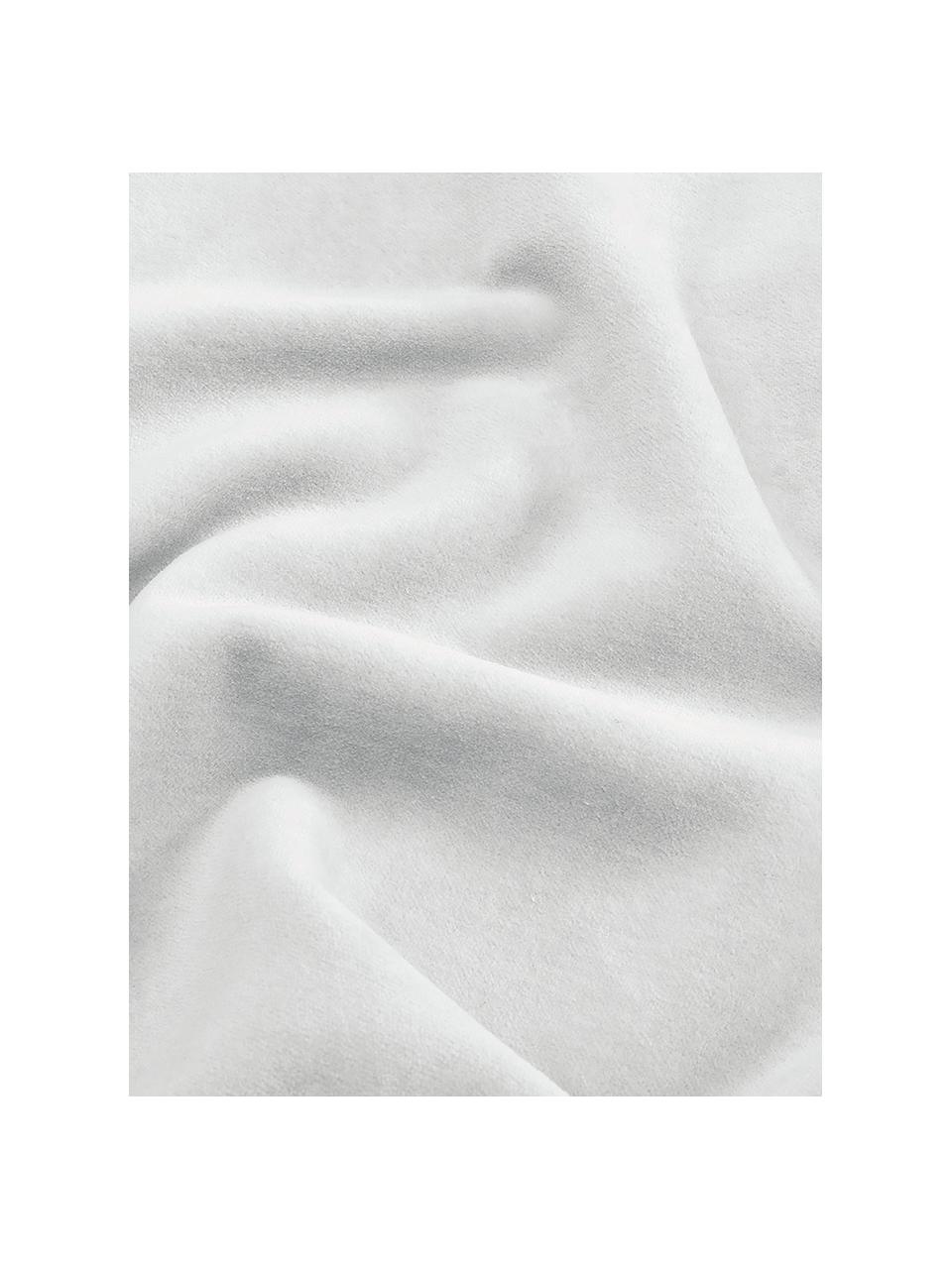 Housse de coussin rectangulaire velours gris clair Dana, 100 % velours de coton, Gris clair, larg. 30 x long. 50 cm