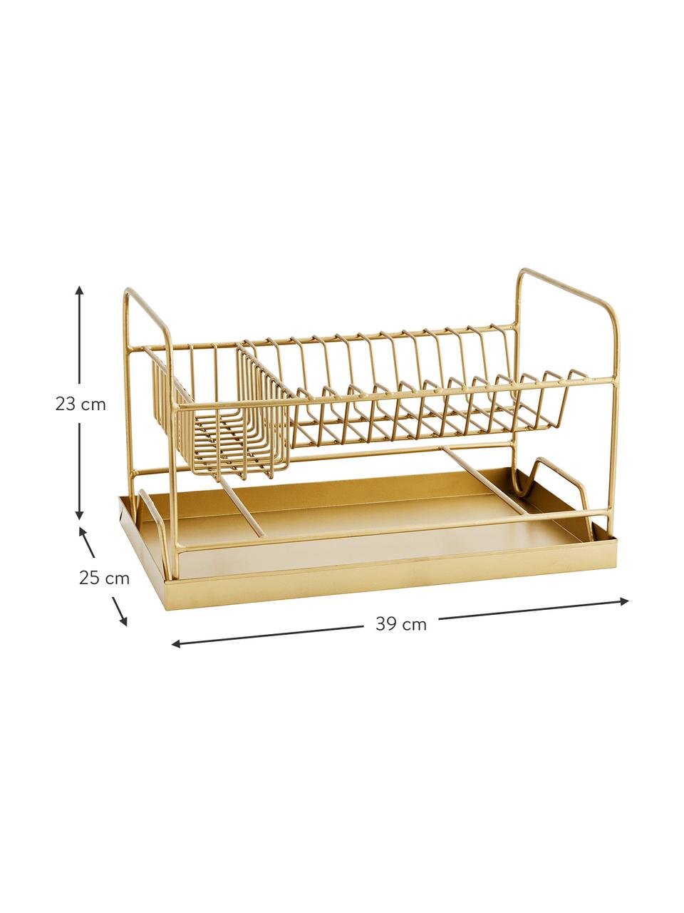 Abtropfgestell Tramy in Messingfarben und Antik-Finish, Metall, beschichtet, Messingfarben mit Antik-Finish, B 39 x H 23 cm