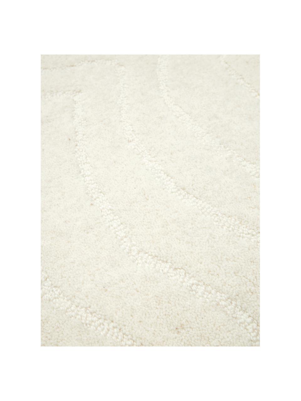 Passatoia in lana Aaron, Retro: 100% cotone Nel caso dei , Bianco crema, Larg. 80 x Lung. 300 cm