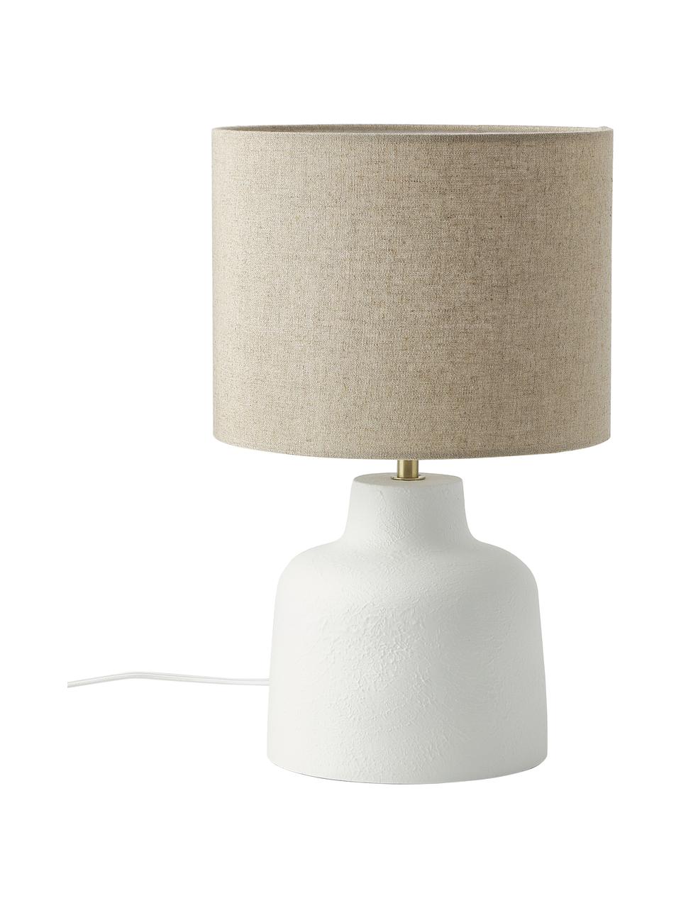 Lampe à poser en béton Ike, Blanc crème, beige, Ø 28 x haut. 45 cm