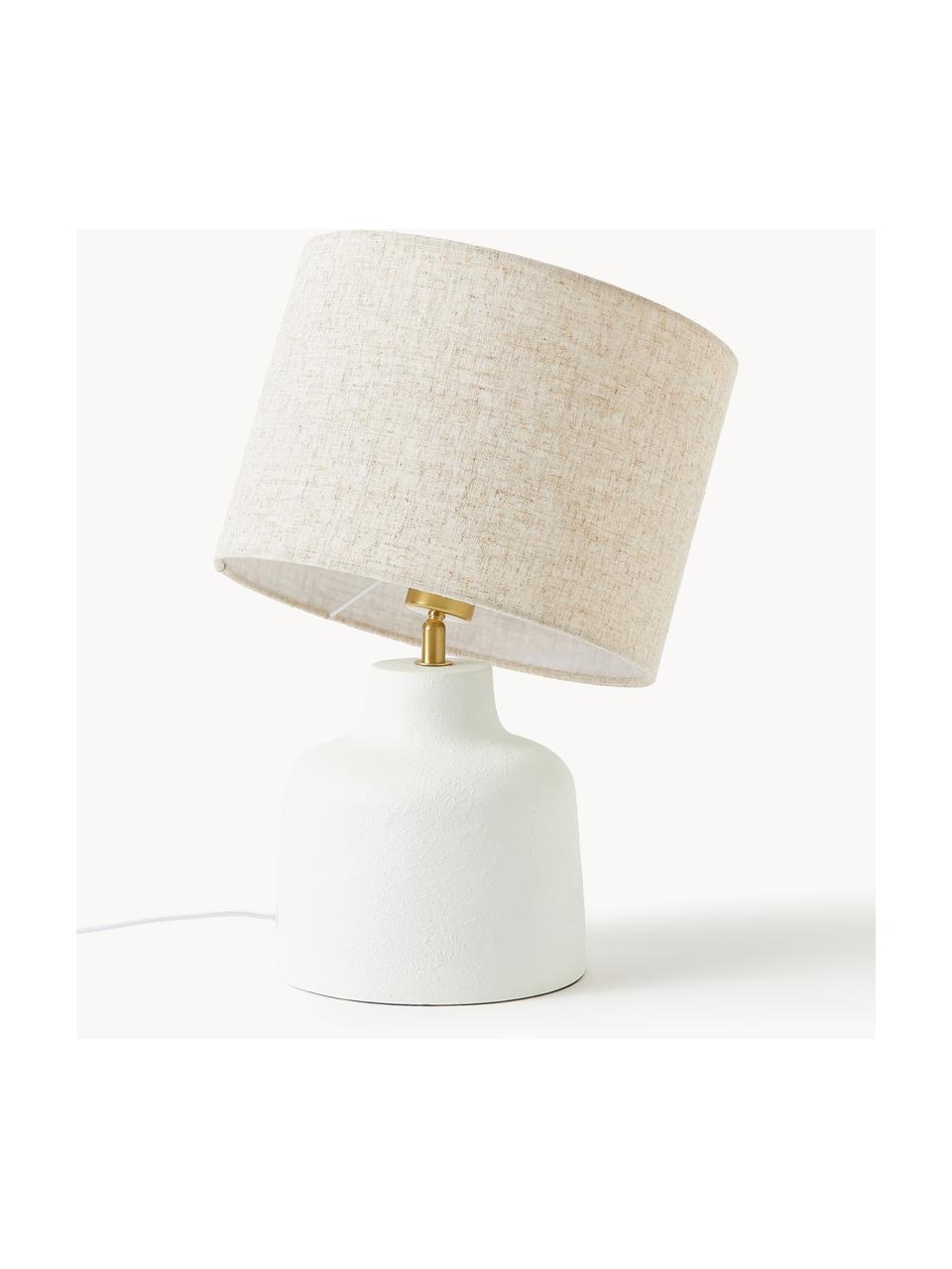 Lampe à poser avec socle en béton Ike, Blanc crème, beige, Ø 30 x haut. 45 cm