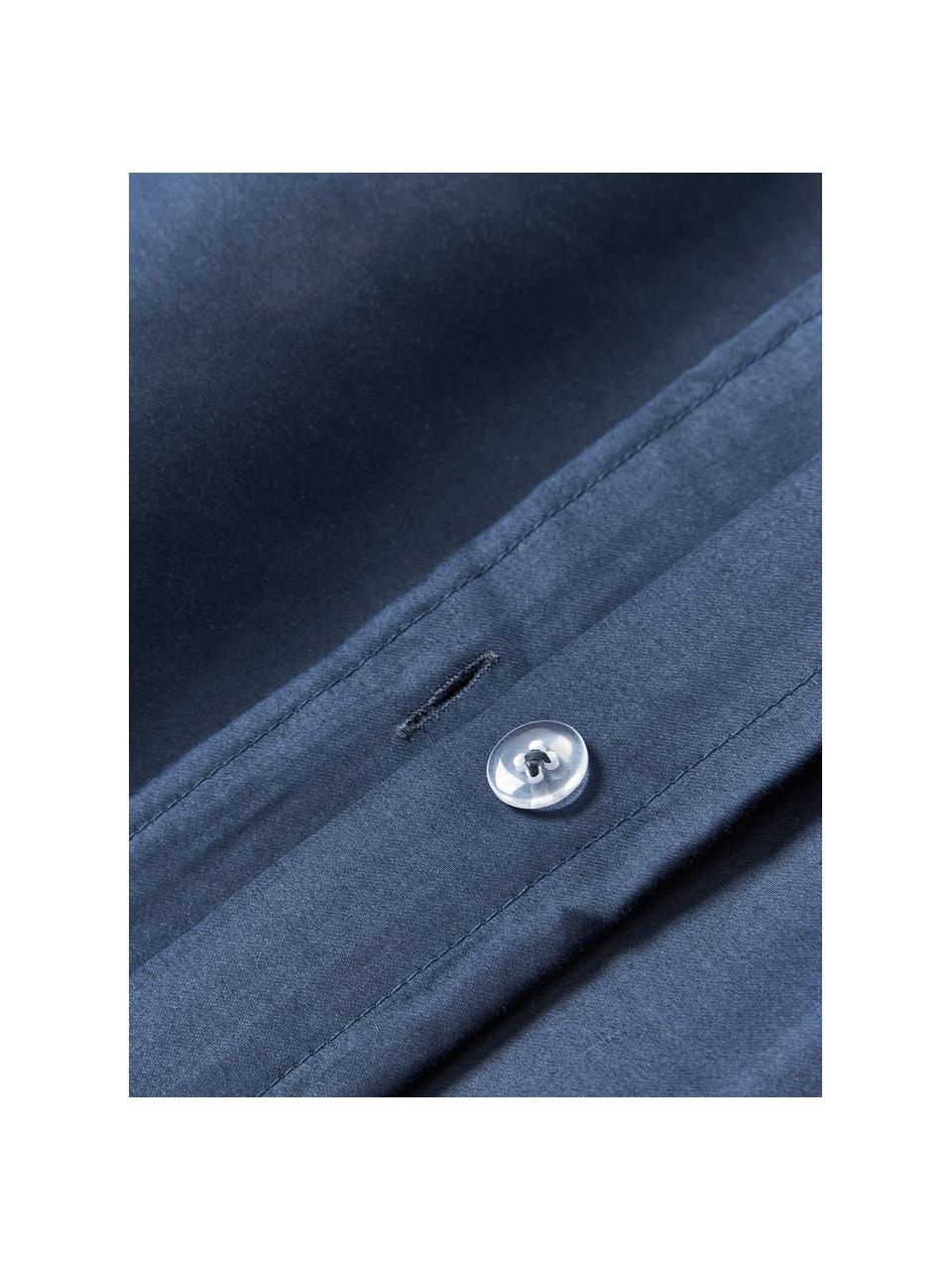 Katoensatijnen dekbedovertrek Comfort, Weeftechniek: satijn Draaddichtheid 300, Donkerblauw, B 200 x L 200 cm