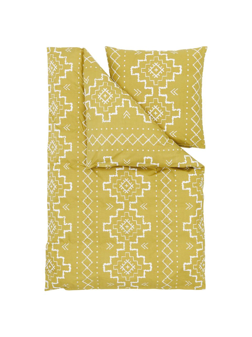 Bavlnená posteľná bielizeň s boho vzorom Kamila, Žltá