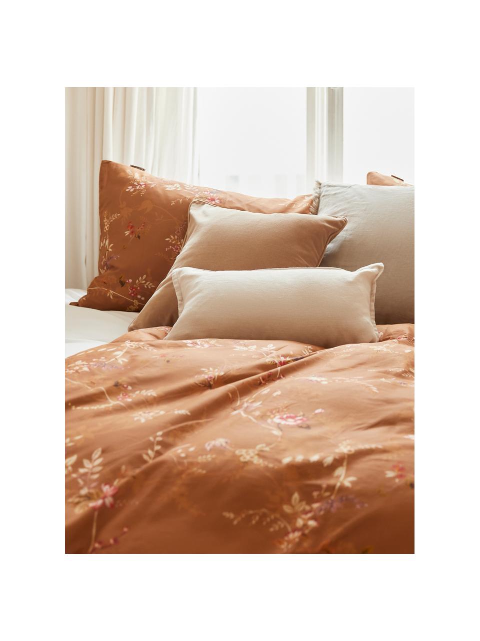 Poszewka na poduszkę z aksamitu Dana, 100% aksamit bawełniany, Jasny brązowy, S 50 x D 50 cm