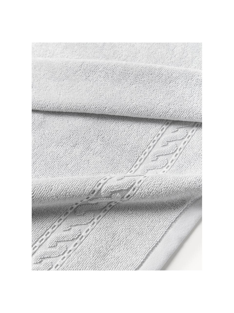 Serviette de toilette Cordelia, tailles variées, 100 % coton, Gris clair, Serviettes de toilette, larg. 50 x long. 100 cm, 2 pièces