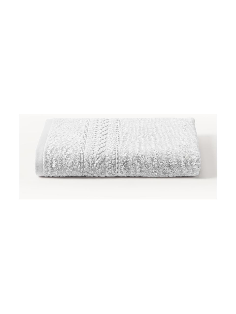 Handtuch Cordelia in verschiedenen Grössen, 100 % Baumwolle, Hellgrau, Handtuch, B 50 x L 100 cm, 2 Stück
