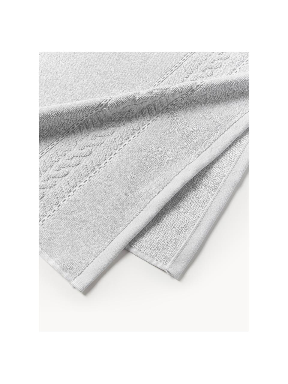 Serviette de toilette Cordelia, tailles variées, 100 % coton, Gris clair, Serviettes de toilette, larg. 50 x long. 100 cm, 2 pièces