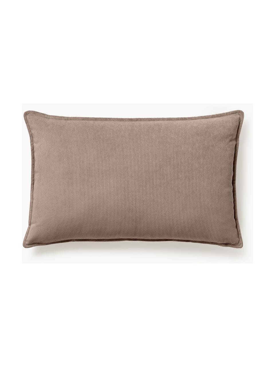 Cord-Sofa-Kissen Lennon, Hülle: Cord (92 % Polyester, 8 %, Cord Taupe, B 50 x L 80 cm