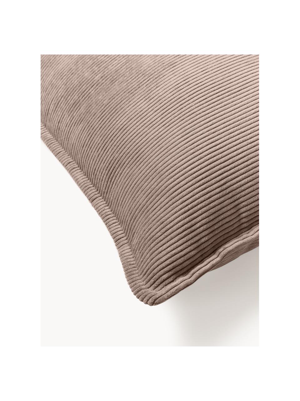 Corduroy bankkussen Lennon, Bekleding: corduroy (92% polyester, , Corduroy taupe, B 50 x L 80 cm