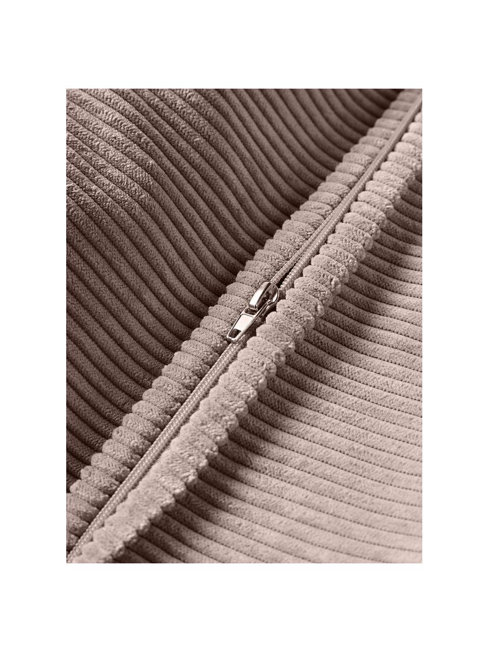 Poduszka ze sztruksu Lennon, Tapicerka: sztruks (92% poliester, 8, Taupe sztruks, S 80 x D 50 cm