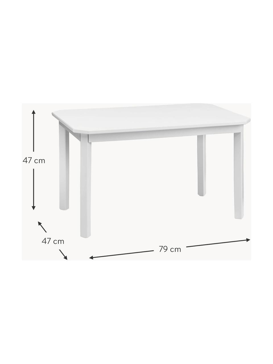 Detský drevený stôl Harlequin, Brezové drevo, drevovláknitá doska strednej hustoty (MDF), natretá farbou bez obsahu VOC, Brezové drevo, biela lakované, Š 79 x V 47 cm