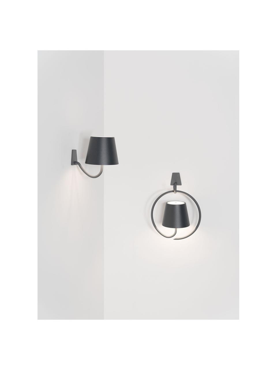 Lampa wisząca LED z funkcją przyciemniania Poldina, Aluminium powlekane, Antracytowy, matowy, Ø 20 x W 20 cm