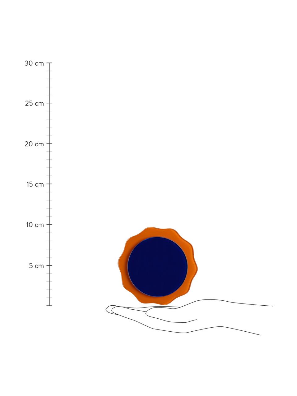 Sada skleněných podtácků Wobbly, 4 díly, Sklo, Tmavě modrá, oranžová, růžová, zelená, Ø 10 cm