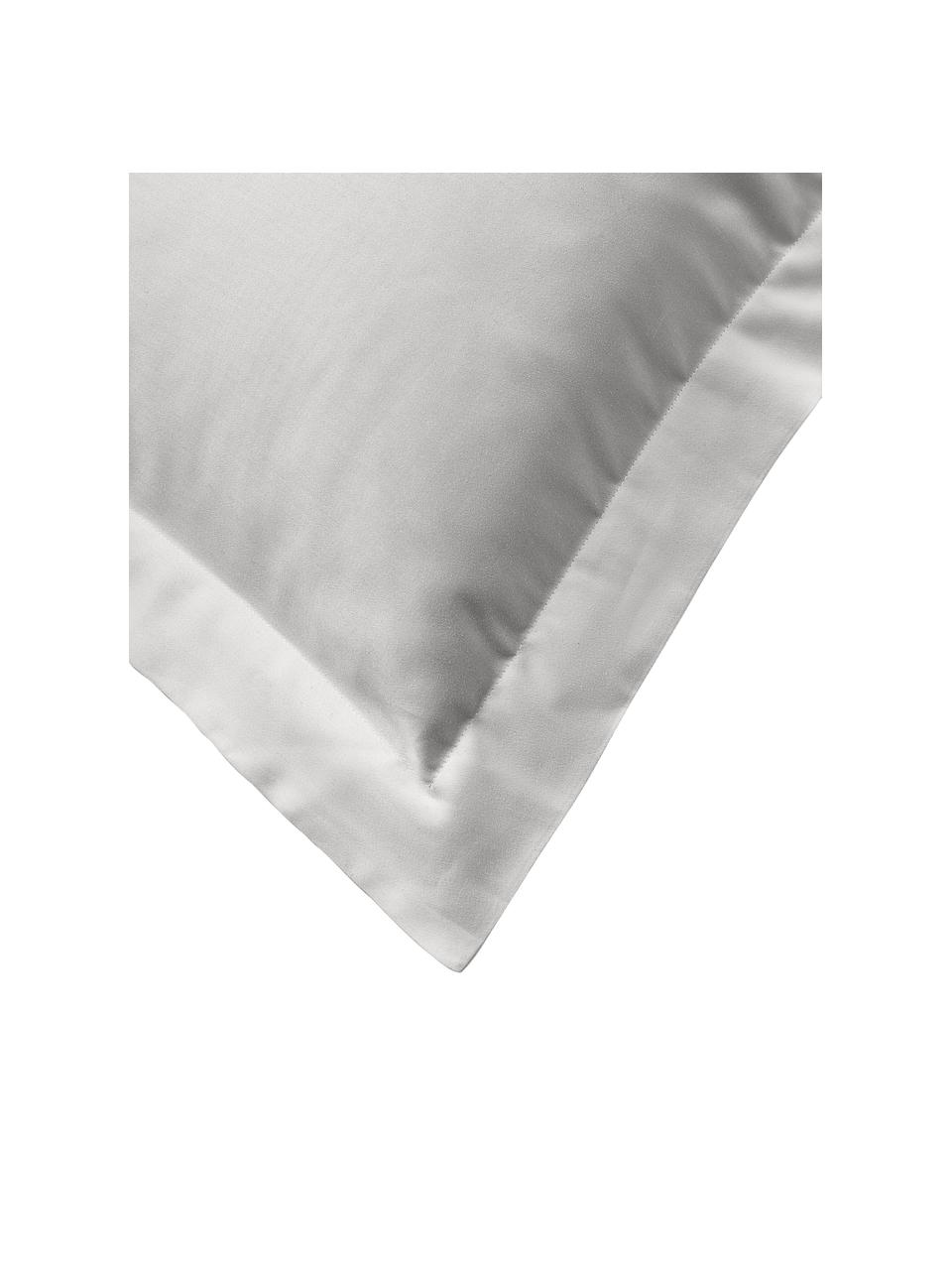 Funda de almohada de satén Premium, Gris claro, An 45 x L 110 cm