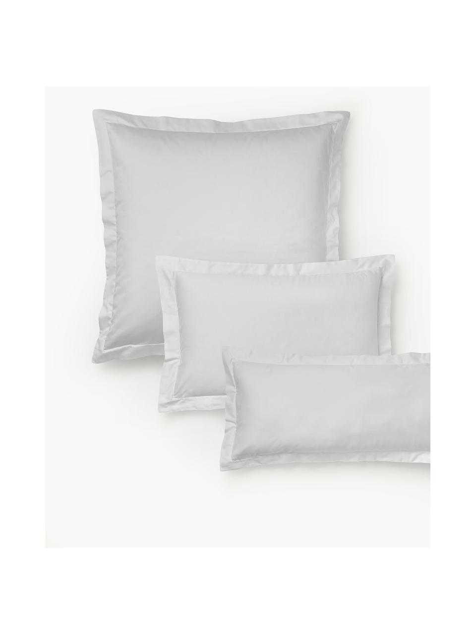 Baumwollsatin-Kopfkissenbezug Premium, Webart: Satin Fadendichte 500 TC,, Hellgrau, B 40 x L 80 cm