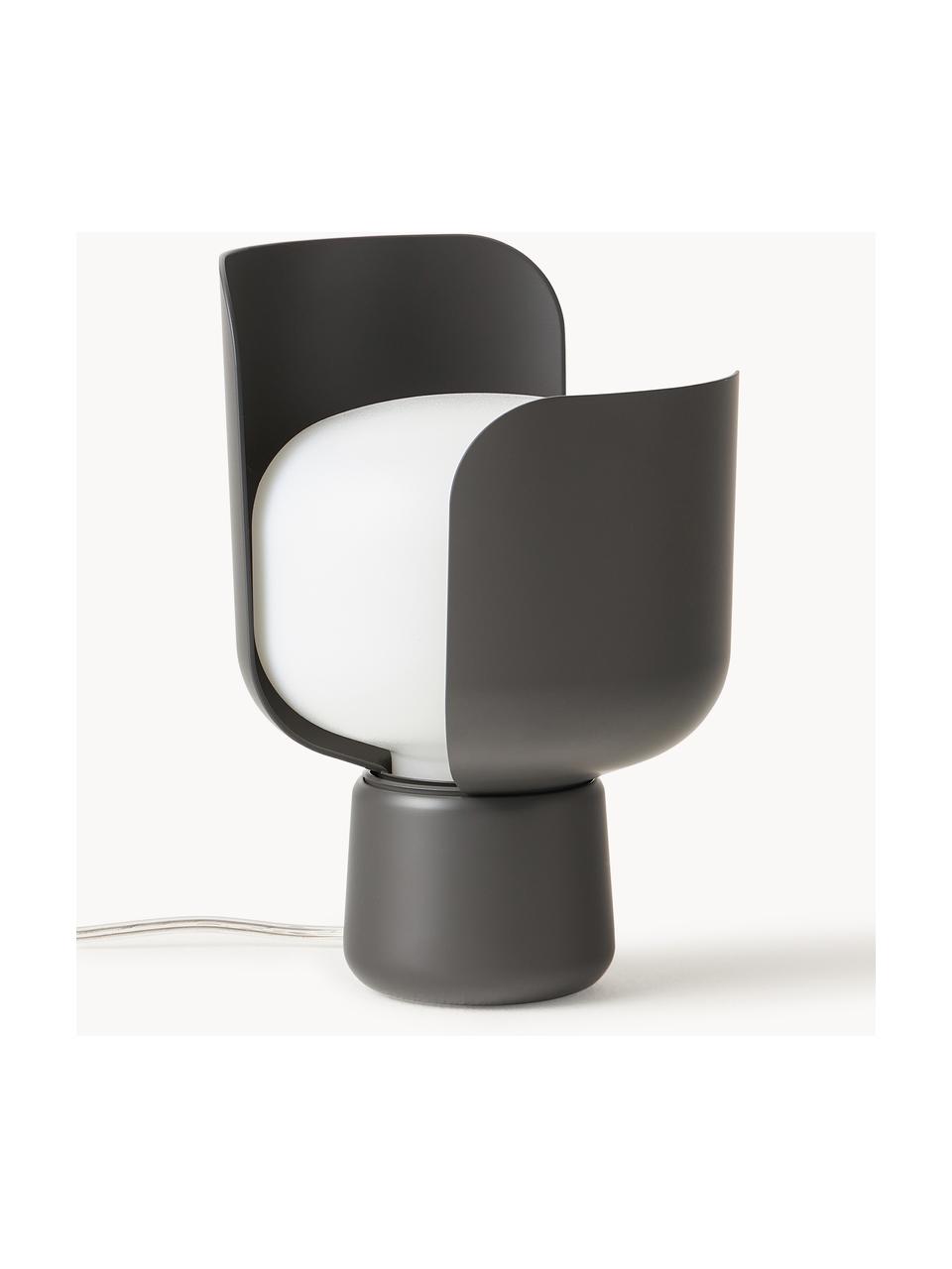 Malá stolní lampa Blom, ručně vyrobená, Bílá, antracitová, Ø 15 cm, V 24 cm