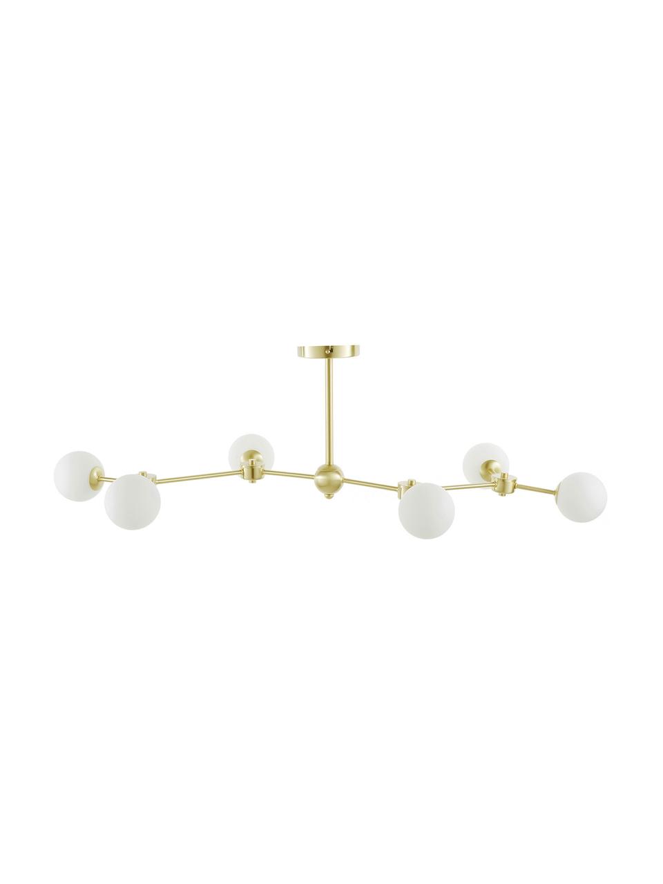 Lámpara de techo grande Aurelia, Anclaje: metal latón, Blanco, latón, Ø 110 x Al 32 cm