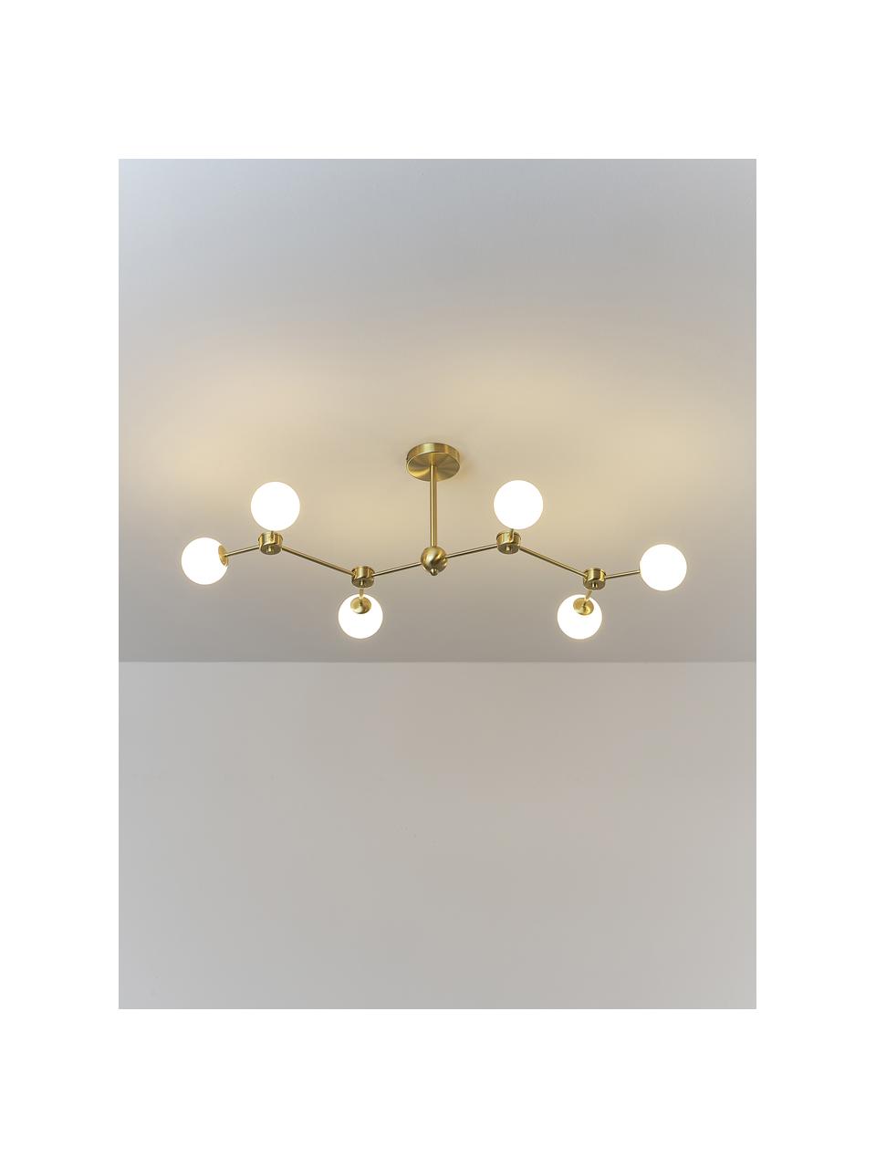 Grote plafondlamp Aurelia, Wit, goudkleurig, B 110 x H 32 cm