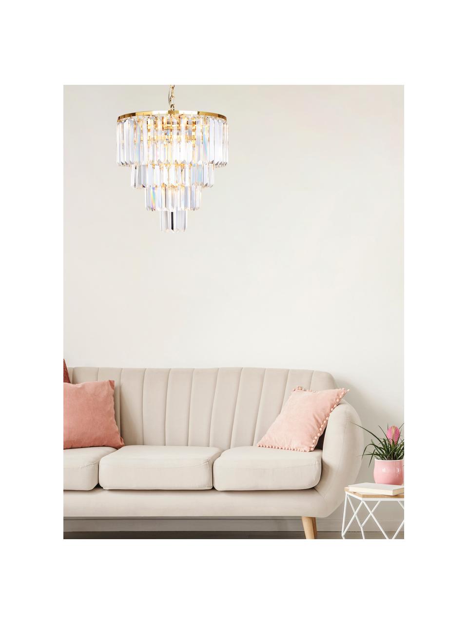 Luster Gracja, Odtiene zlatej, priehľadná, Ø 39 x V 42 cm