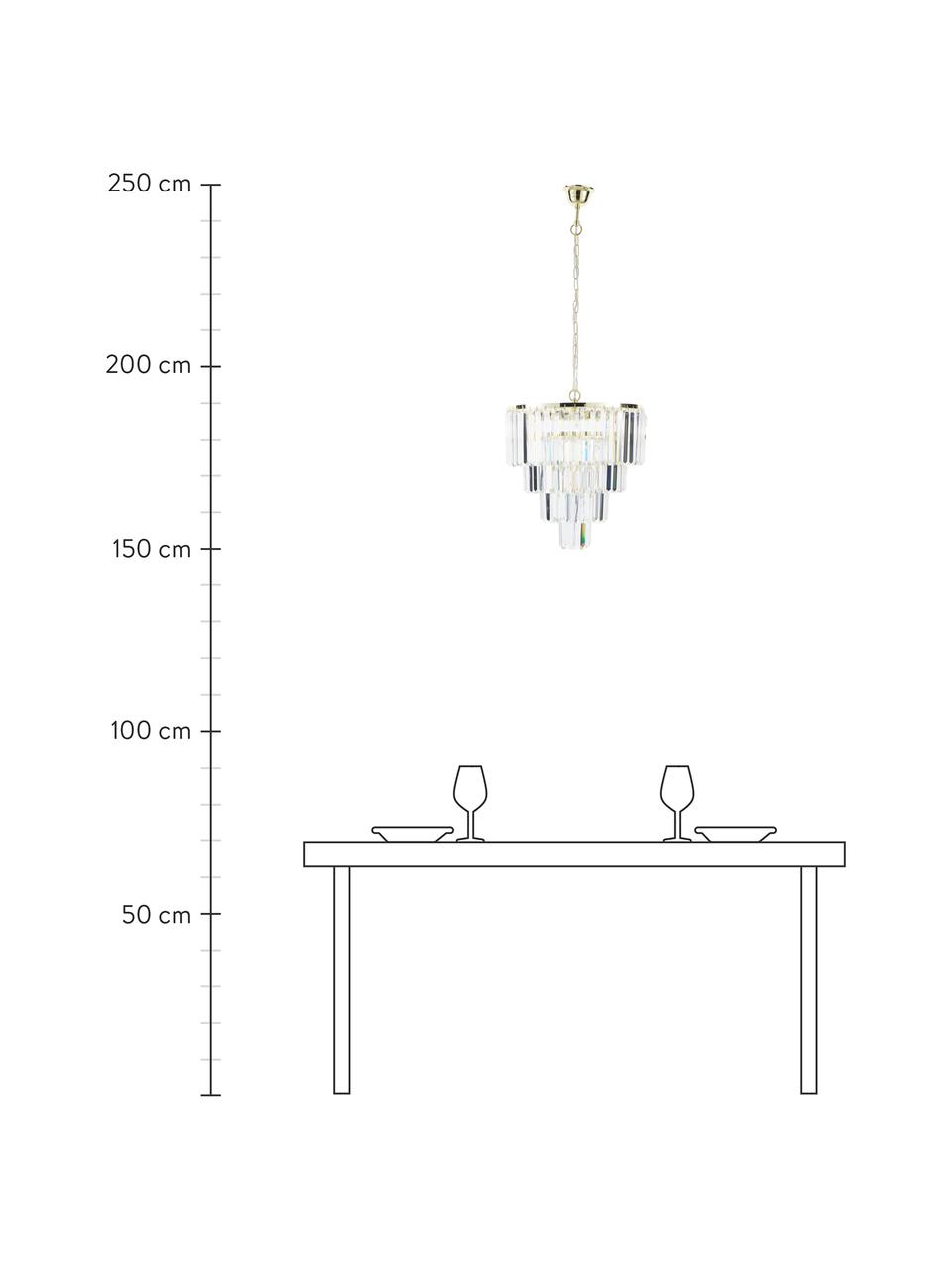 Lustr Gracja, Transparentní, zlatá, Ø 39 cm, V 42 cm