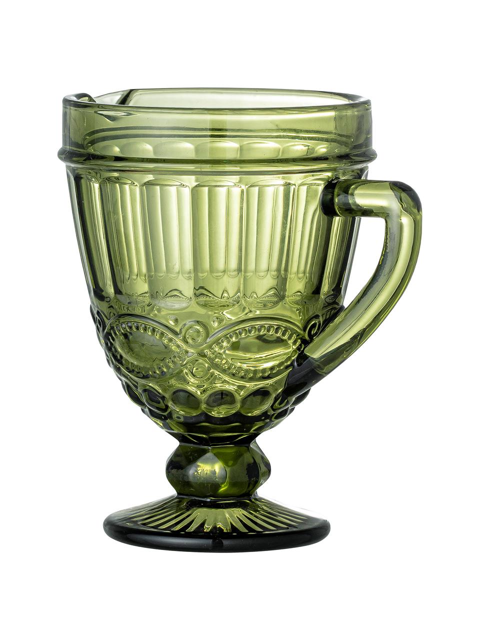 Decanter Florie in groen in landelijke stijl, 300 ml, Glas, Groen, B 20 x H 20 cm, 300 ml