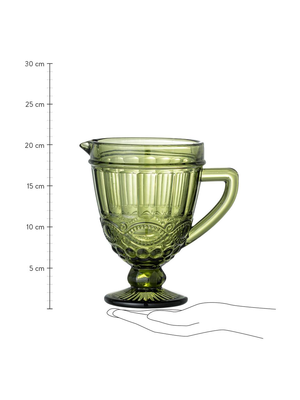 Decanter Florie in groen in landelijke stijl, 300 ml, Glas, Groen, B 20 x H 20 cm, 300 ml